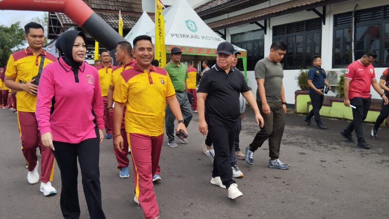 Dandim 1015/Sampit Hadiri Olahraga Bersama, Sambut HUT Bhayangkara Ke-79