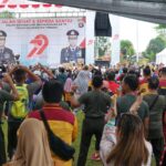 Anggota Kodim 1016/Plk Meriahkan Jalan Sehat dan Sepeda Santai Jelang HUT Bhayangkara Ke – 79 Tahun 2025