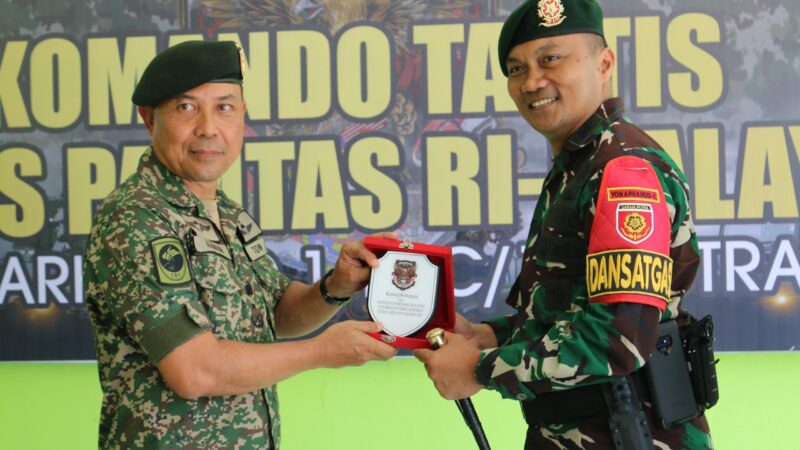 Satgas Pamtas RI–Malaysia Pos Kotis Terima Kunjungan Panglima 31 Bgd Brigedier Jeneral Azman Bin Md Zain