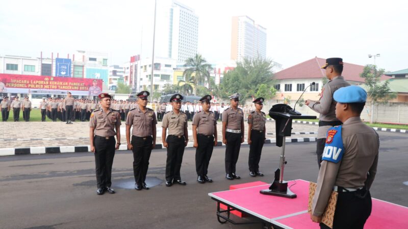 Periode 1 Juli 2025, Kapolres Metro Tangerang Kota Pimpin Kenaikan Pangkat 102 Anggotanya