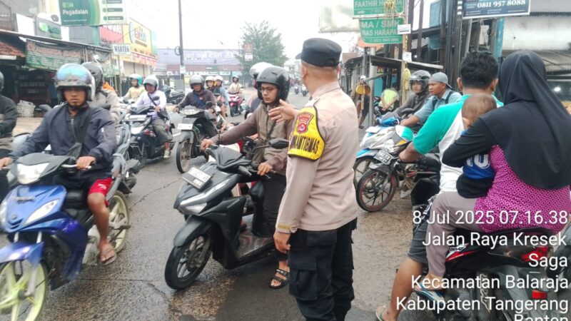 Polsek Balaraja Dalam Mewujudkan Pelayanan Prima Kamseltibcarlantas Pagi Kepada Masyarakat