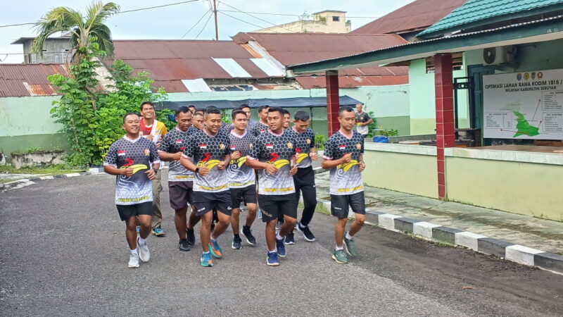 Guna Meningkatkan Stamina ,Kodim 1015/Sampit Laksanakan Olahraga Bersama