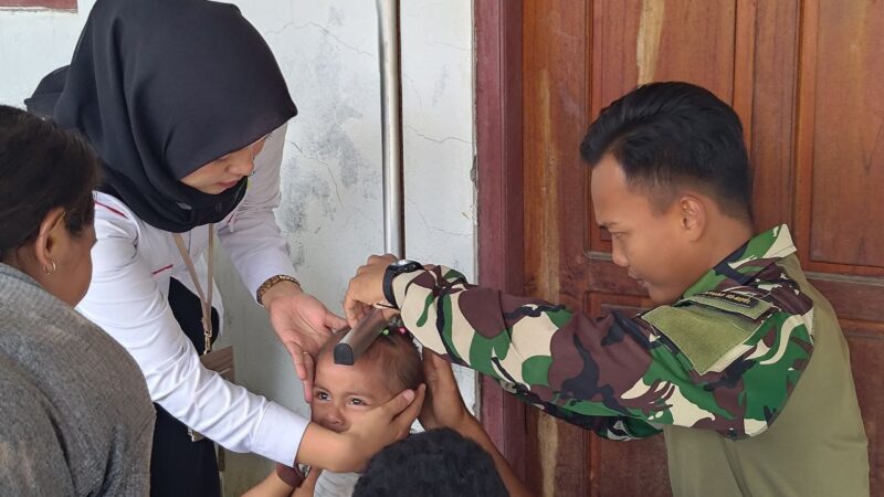 Satgas Pamtas RI-RDTL Gelar Posyandu di Desa Taloi Dalam