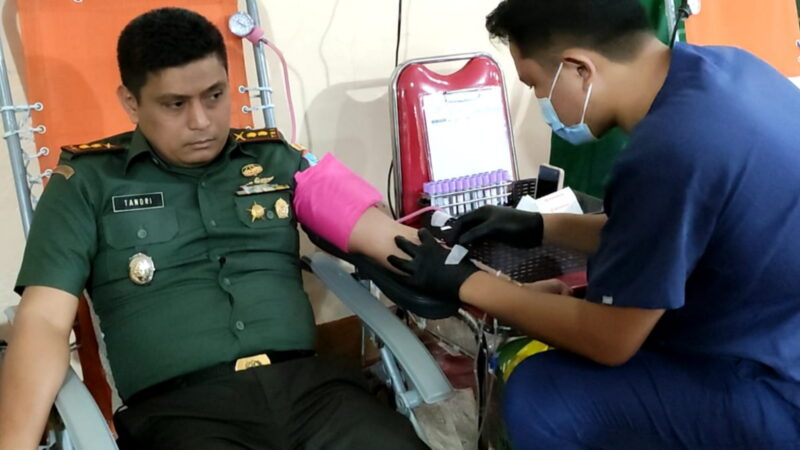 Sambut HUT Kodam XII/TPR ke 67, Kodim 1015/Sampit Gelar Bakti Sosial Donor Darah