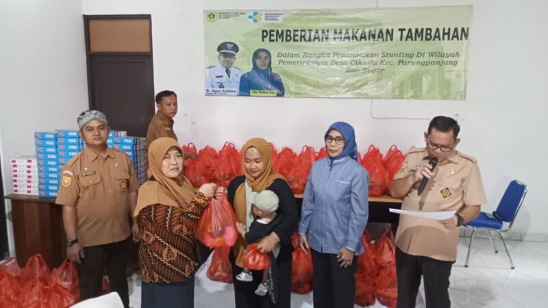 Pemberian Makanan Gizi tambahan Dalam Rangka Penanganan Stunting di Desa Cikuda Parung panjang Tahun 2025.