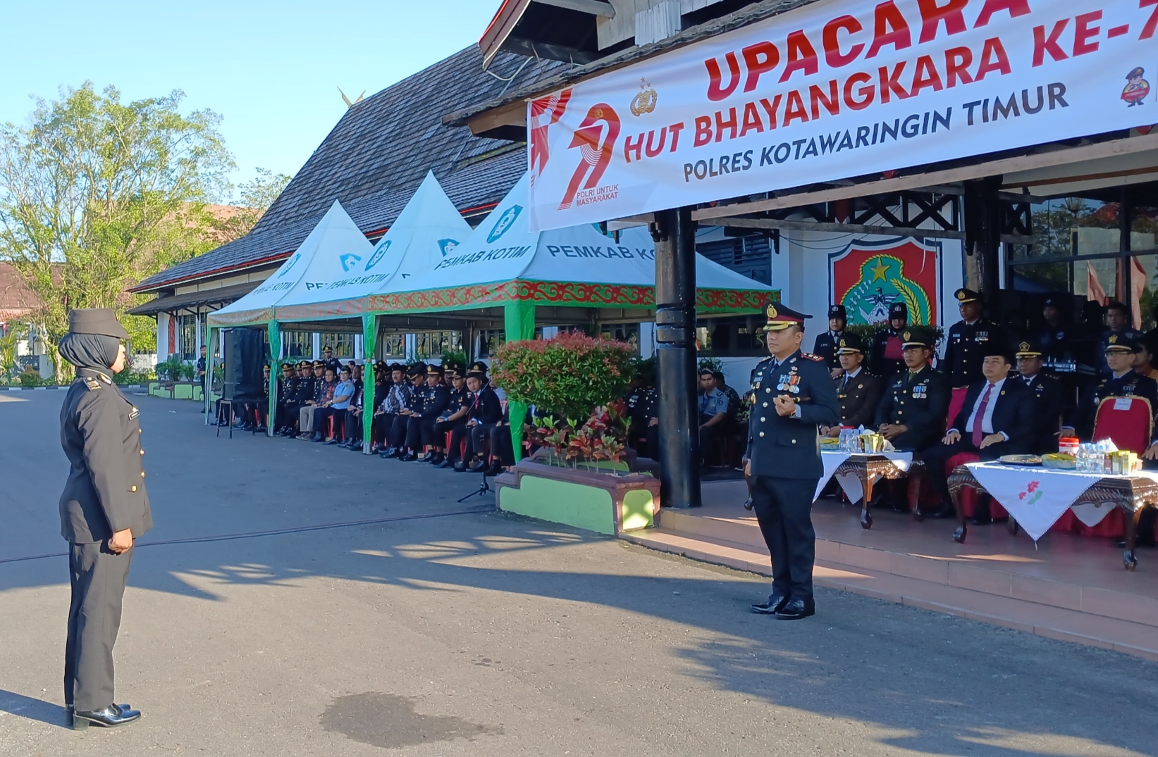 Komandan Kodim 1015/Sampit Hadiri Upacara Peringatan Hari Bhayangkara Ke 79