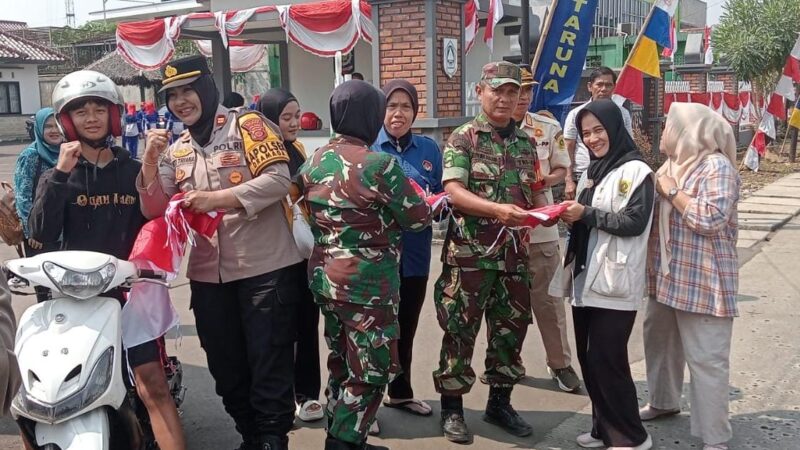Jelang HUT RI ke-80, Kodim 0621/Kabupaten Bogor dan Forkopimda Bagikan Bendera Merah Putih di Jl. Tegar Beriman Cibinong