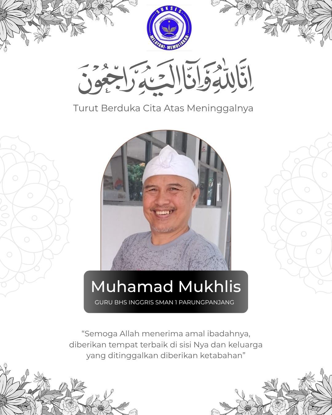 Ucapan Belasungkawa Kepada Keluarga Alm. H Muchlis Datang dari Ketua FWJI Korwil Kab Bogor dan Ketua LBH Pisau Bogor Raya