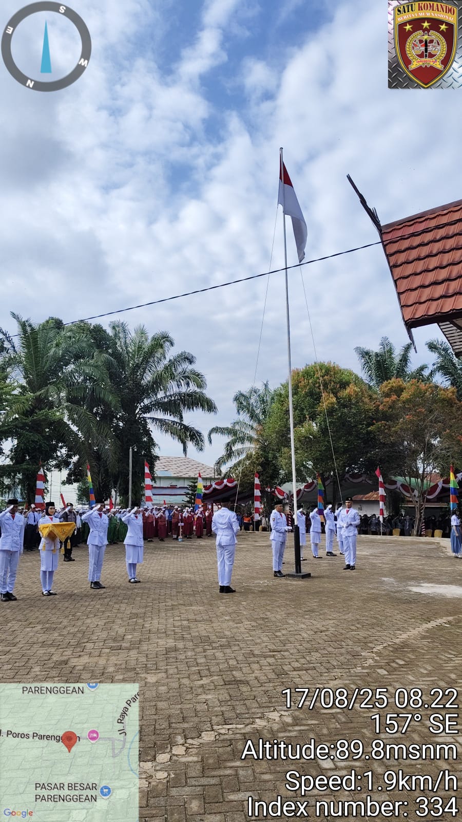 Pelaksanaan Upacara Bendera HUT Republik Indonesia ke-80 Tahun 2025 di Halaman Kantor Kecamatan Paranggean
