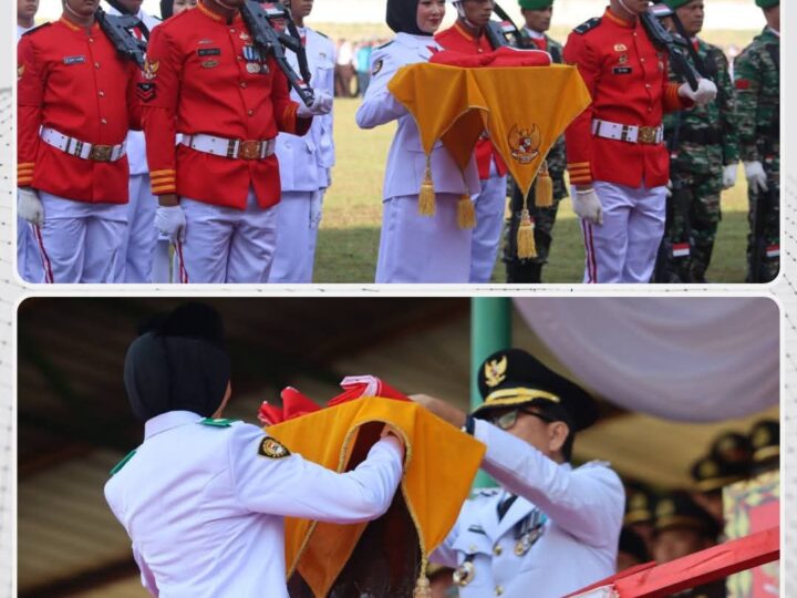 Bupati Lampung Utara Pimpin Upacara Peringatan Hari Ulang Tahun ke-80 Republik Indonesia di Stadion Sukung Kotabumi
