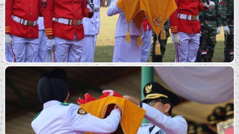 Bupati Lampung Utara Pimpin Upacara Peringatan Hari Ulang Tahun ke-80 Republik Indonesia di Stadion Sukung Kotabumi