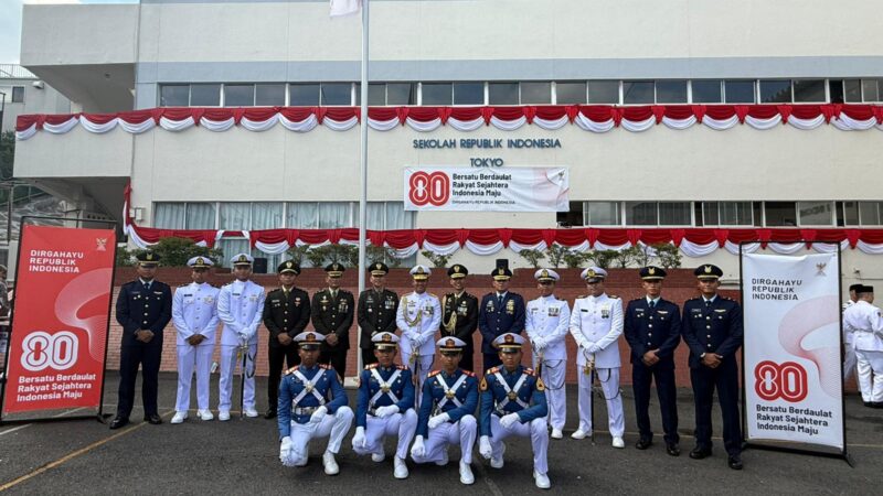 Dandim 1016/Plk Mengikuti Upacara Detik-detik Proklamasi di Tokyo Jepang, Dalam Rangka Sesko TNI