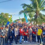 Batih Komsos Koramil 1015-01/MHS Ikuti Jalan Santai Meriahkan HUT RI ke-80