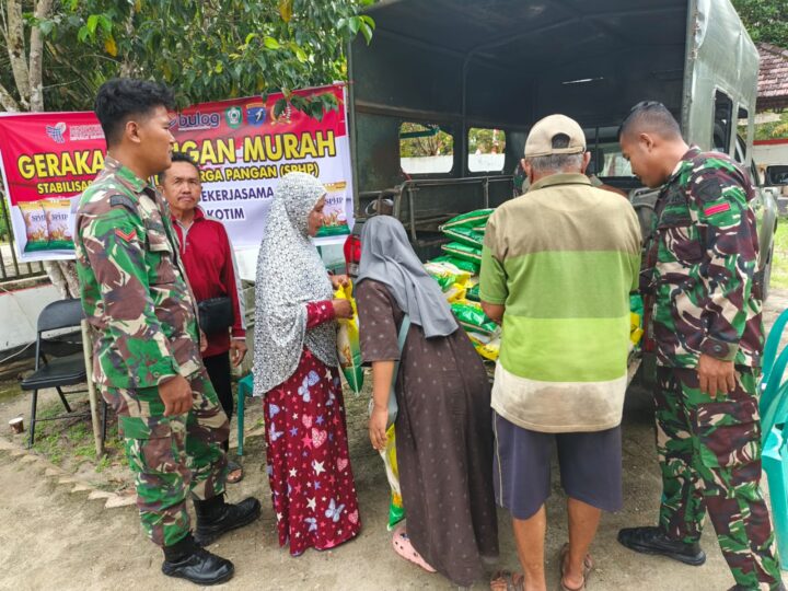 Jaga Stabilitas Pangan, Kodim 1015/Sampit Bersama Bulog Kabupaten Kotim Gelar gerakan Pangan Murah (GPM)