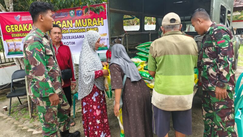 Jaga Stabilitas Pangan, Kodim 1015/Sampit Bersama Bulog Kabupaten Kotim Gelar gerakan Pangan Murah (GPM)