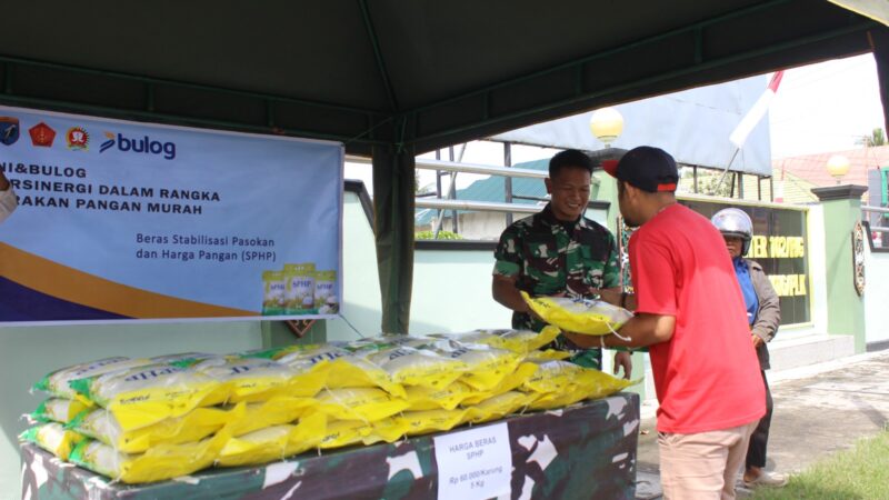 Bantu Penuhi Kebutuhan Warga, Kodim 1016/Plk Gelar Gerakan Pangan Murah
