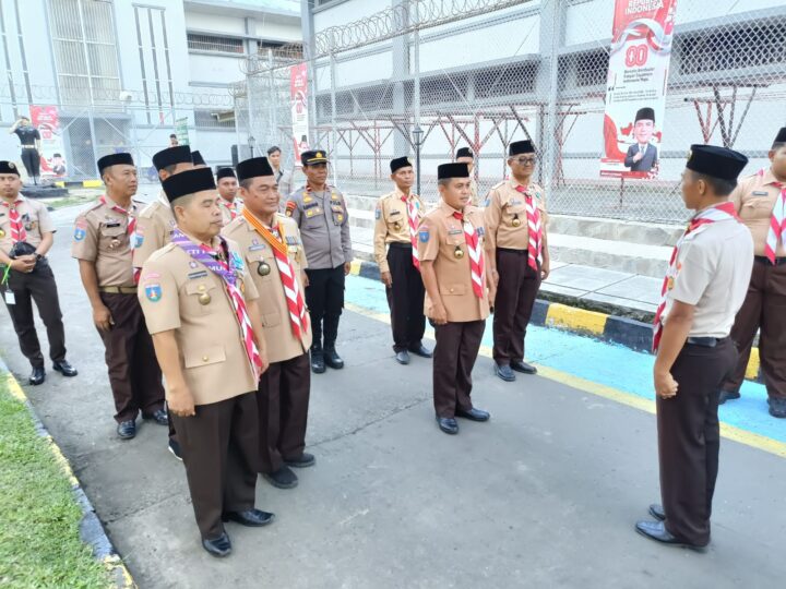 Polsek Tigaraksa Hadiri Upacara Hari Pramuka ke-64 di Rutan Kelas 1 Tangerang