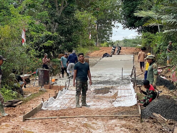 Tak Kenal Lelah, Satgas TMMD Selesaikan Sasaran Fisik