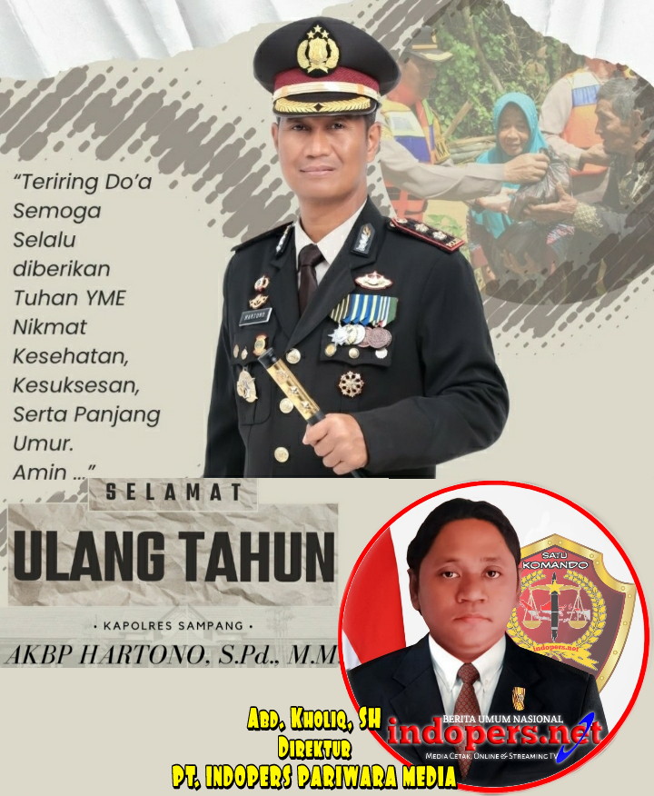 Redaksi Berita Umum Nasional INDOPERS Sampaikan Doa dan Harapan di Hari Ulang Tahun Kapolres Sampang AKBP Hartono, Atas Kesuksesan Memimpin Sampang