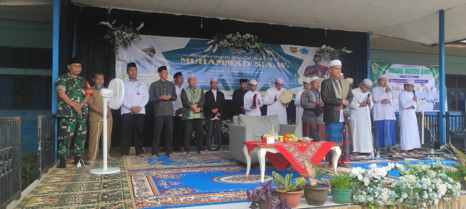 Babinsa Koramil 1015-07/Parenggean Menghadiri Kegiatan Maulid Nabi Muhammad SAW 1447 H