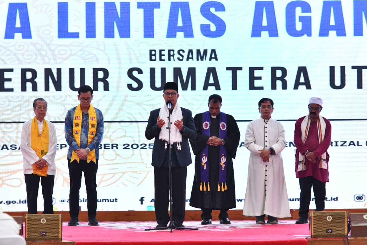 Pangdam I/BB Hadiri Doa Lintas Agama, Sapa Ojol Hingga Pemuka Agama