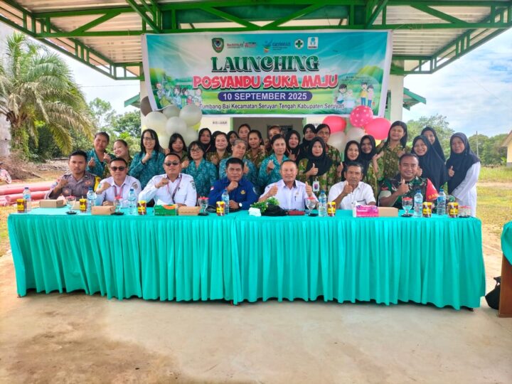 Babinsa Koramil 1015-12/Seruyan Tengah Hadiri Launching Posyandu Integrasi Layanan Primer