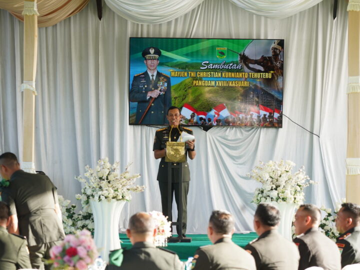 Prajurit Harus Selalu Bersyukur, Dimanapun Bertugas – Pesan Pangdam XVIII/Kasuari dalam Sertijab dan Tradisi Satuan