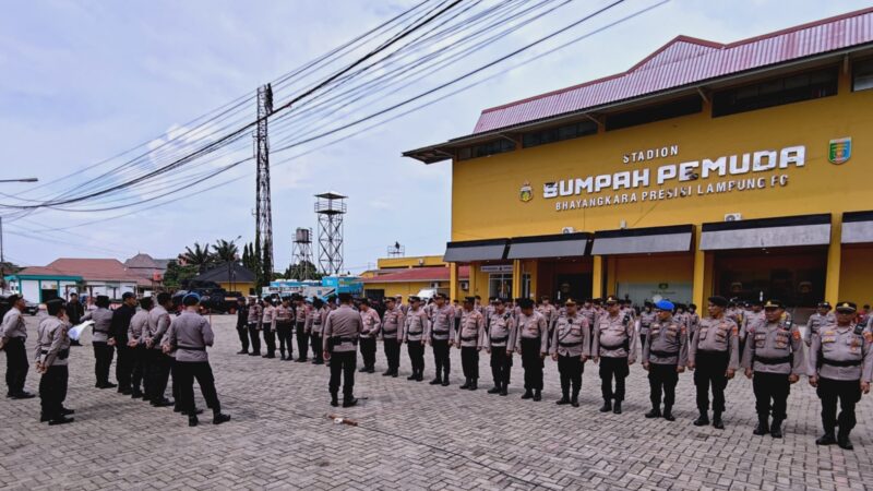 Polda Lampung Lakukan Pengamanan, Pertandingan Bhayangkara Presisi Lampung FC vs Persik Kediri