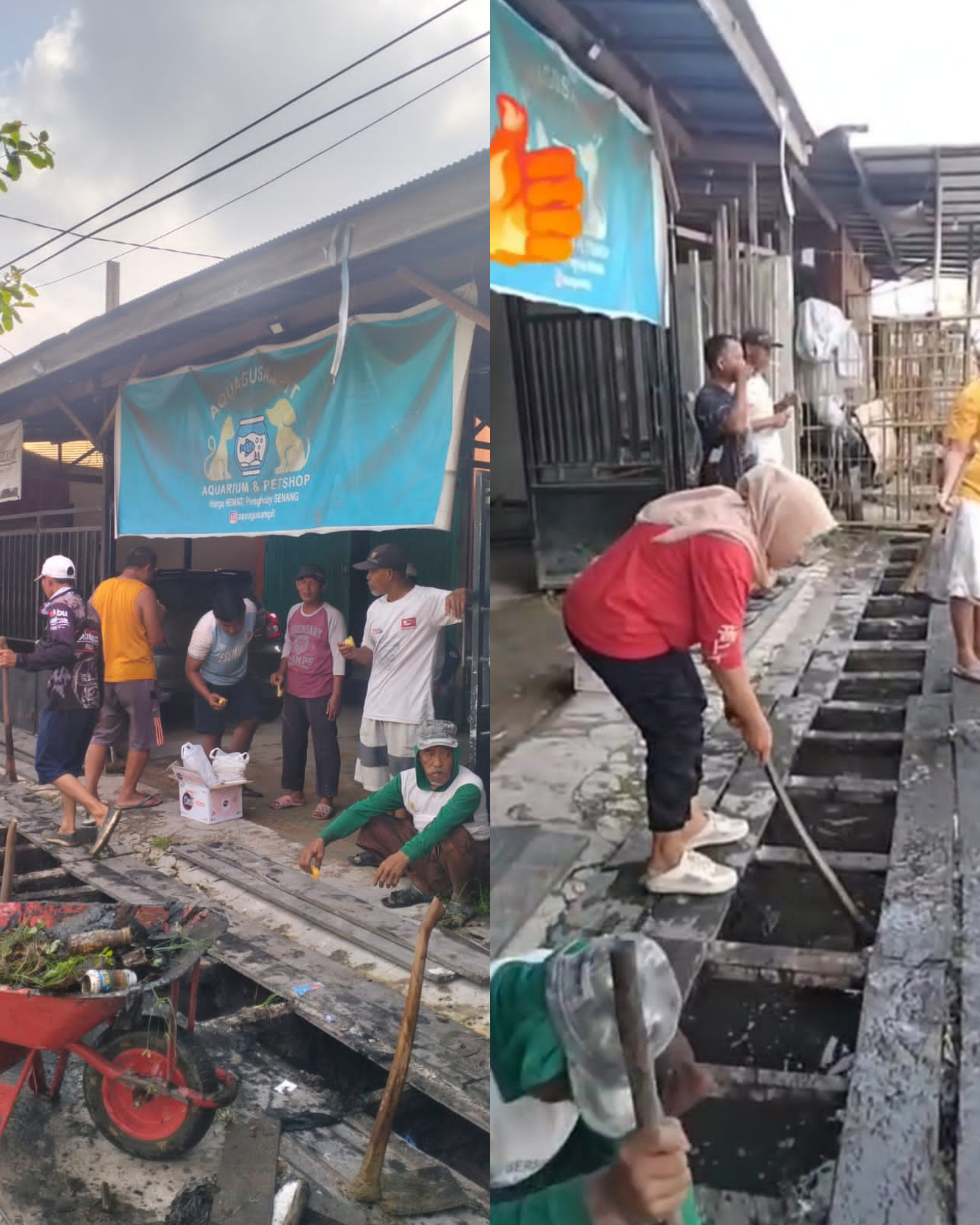 Warga Cristopel Mihing Baamang Kabupaten Kotawaringin Timur Bergotong Royong Membersihkan Saluran Air