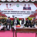 Komandan Kodim 1015/Sampit Hadiri Pelantikan Dan Pengambilan Sumpah Jabatan di Lingkungan Pemerintah Kabupaten Kotim.