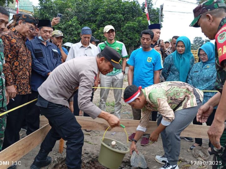 Danramil dan Kapolsek Rumpin Hadiri Groundbreaking, Zoom Meeting, Peletakan Batu Pertama KDKM Desa Rumpin