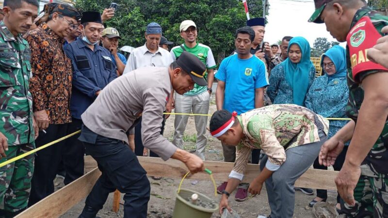Danramil dan Kapolsek Rumpin Hadiri Groundbreaking, Zoom Meeting, Peletakan Batu Pertama KDKM Desa Rumpin
