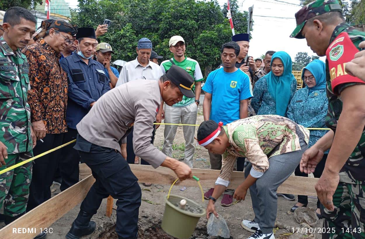 Danramil dan Kapolsek Rumpin Hadiri Groundbreaking, Zoom Meeting, Peletakan Batu Pertama KDKM Desa Rumpin