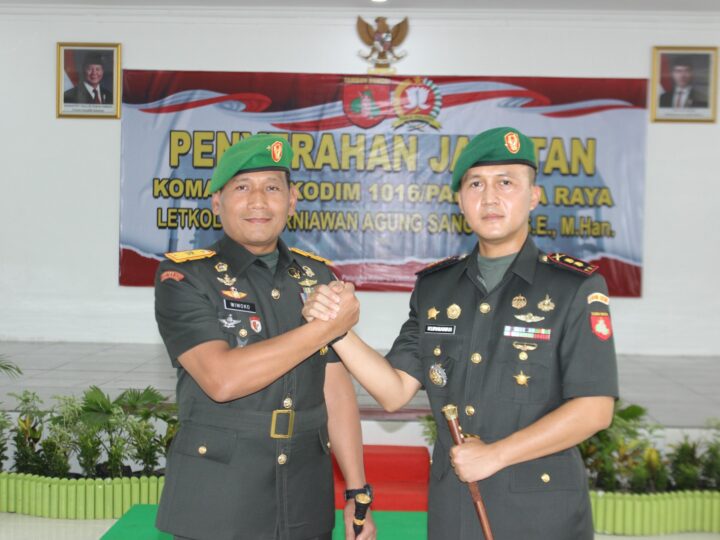 Danrem 102 Panju Panjung Serah Terimakan Jabatan Dandim Palangka Raya