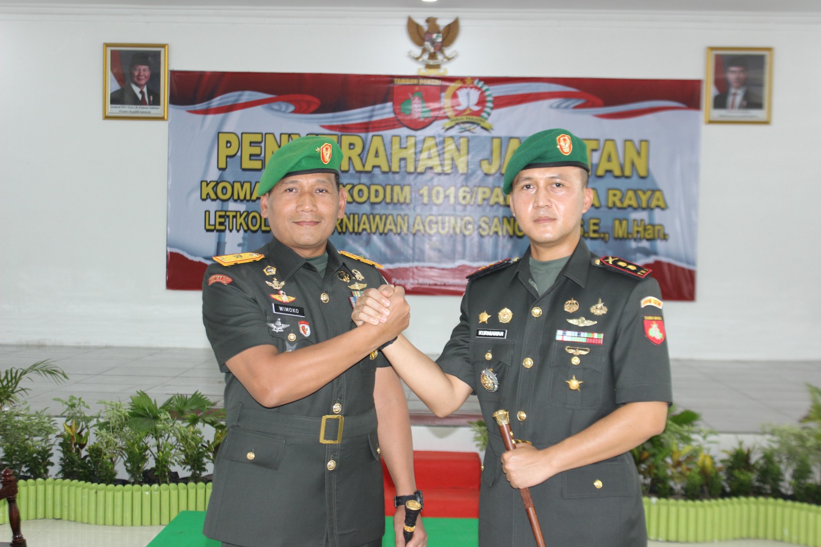 Danrem 102 Panju Panjung Serah Terimakan Jabatan Dandim Palangka Raya