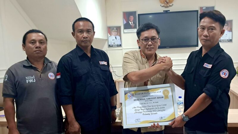 Farid Ma’ruf Diapresiasi FWJ Indonesia Korwil Kabupaten Bogor