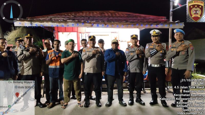 Polres Kotim Sambang Pos Satkamling di Perusahaan Bukit Permai