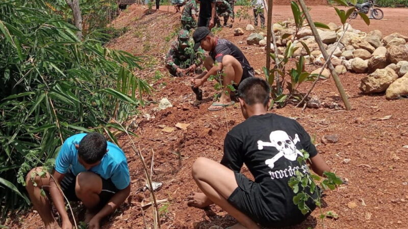 Satgas TMMD 126 Kodim 0801/Pacitan Tanam Pohon bersama Masyarakat, Komitmen Nyata Dalam Pelestarian Alam.