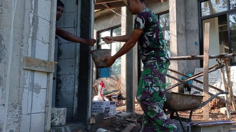 Satgas TMMD ke 126 Kodim Pacitan Dalam Pembuatan Kamar Mandi Mushola Mencapai Progres 90 Persen  