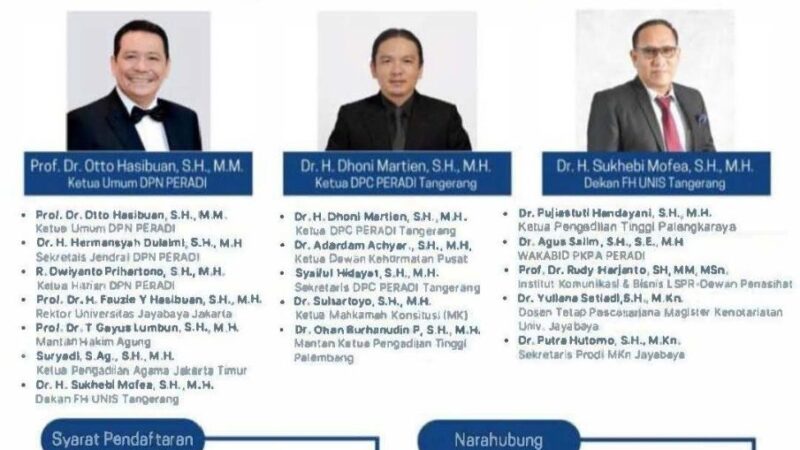 PERADI Tangerang dan Dragon Law Firm Gelar Pendidikan Khusus Profesi Advokat, Gandeng FH UNIS Tangerang