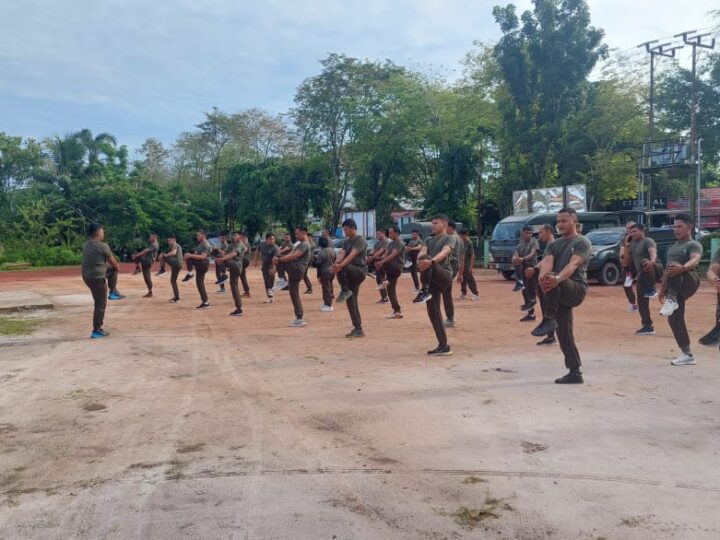 Guna Menjaga Kebugaran Prajurit, Kodim 1015/Sampit Gelar Olahraga Bersama