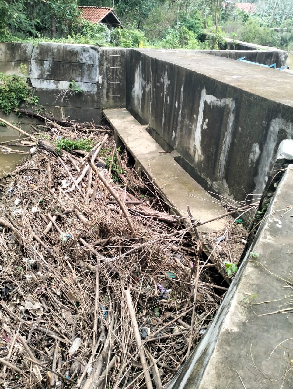 Saluran Irigasi di Desa Paseyan Sampang Buntu, Puluhan Hektare Sawah Terendam dan Akses Jalan Desa Terputus Akibat Banjir.