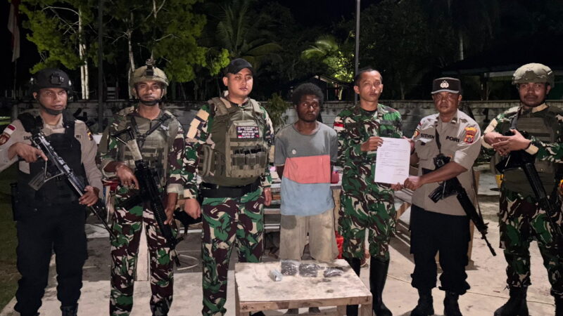 Ciptakan Wilayah Perbatasan Yang Aman, Satgas Pamtas RI-PNG Statis Yonif 643/Wns Gelar Sweeping