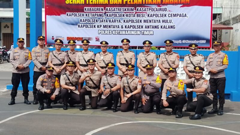 Kapolres Kotim Pimpim Sertijab di Halaman Kantor Satlantas Polres Kotim
