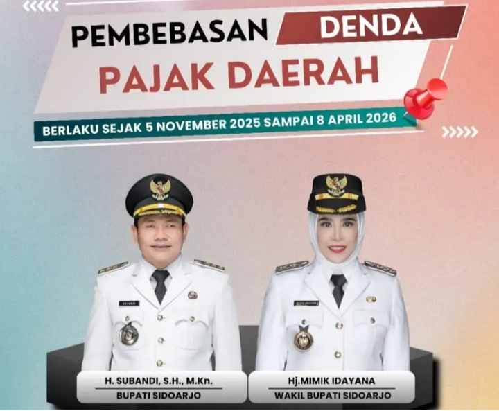 Pemkab Sidoarjo Berlakukan Pembebasan Sanksi Pajak Daerah Tahun 2025 Disambut Gembira Oleh Warga