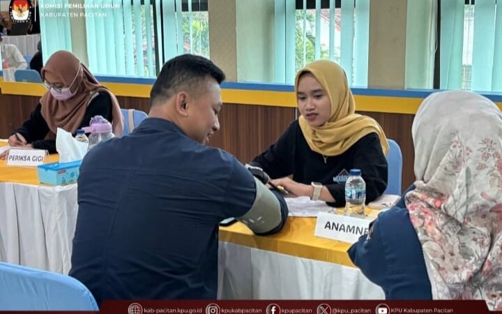 Dinkes Kabupaten Pacitan Selenggarakan Kegiatan CKG Yang Diikuti Seluruh Jajaran KPU Pacitan.