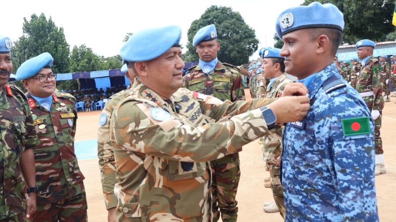 DFC MINUSCA Pimpin Upacara Medal Parade BANBAT-11 Dan BANMED-2/3 