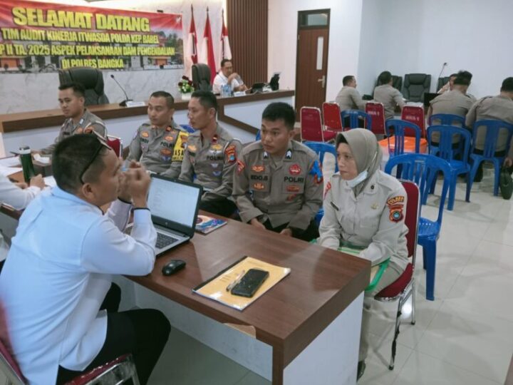 Tingkatkan Kinerja dan Profesionalisme Polres Bangka, Tim Itwasda Polda Babel Gelar Audit Kinerja Sesi II.