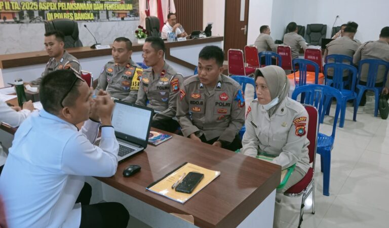 Tingkatkan Kinerja dan Profesionalisme Polres Bangka, Tim Itwasda Polda Babel Gelar Audit Kinerja Sesi II.