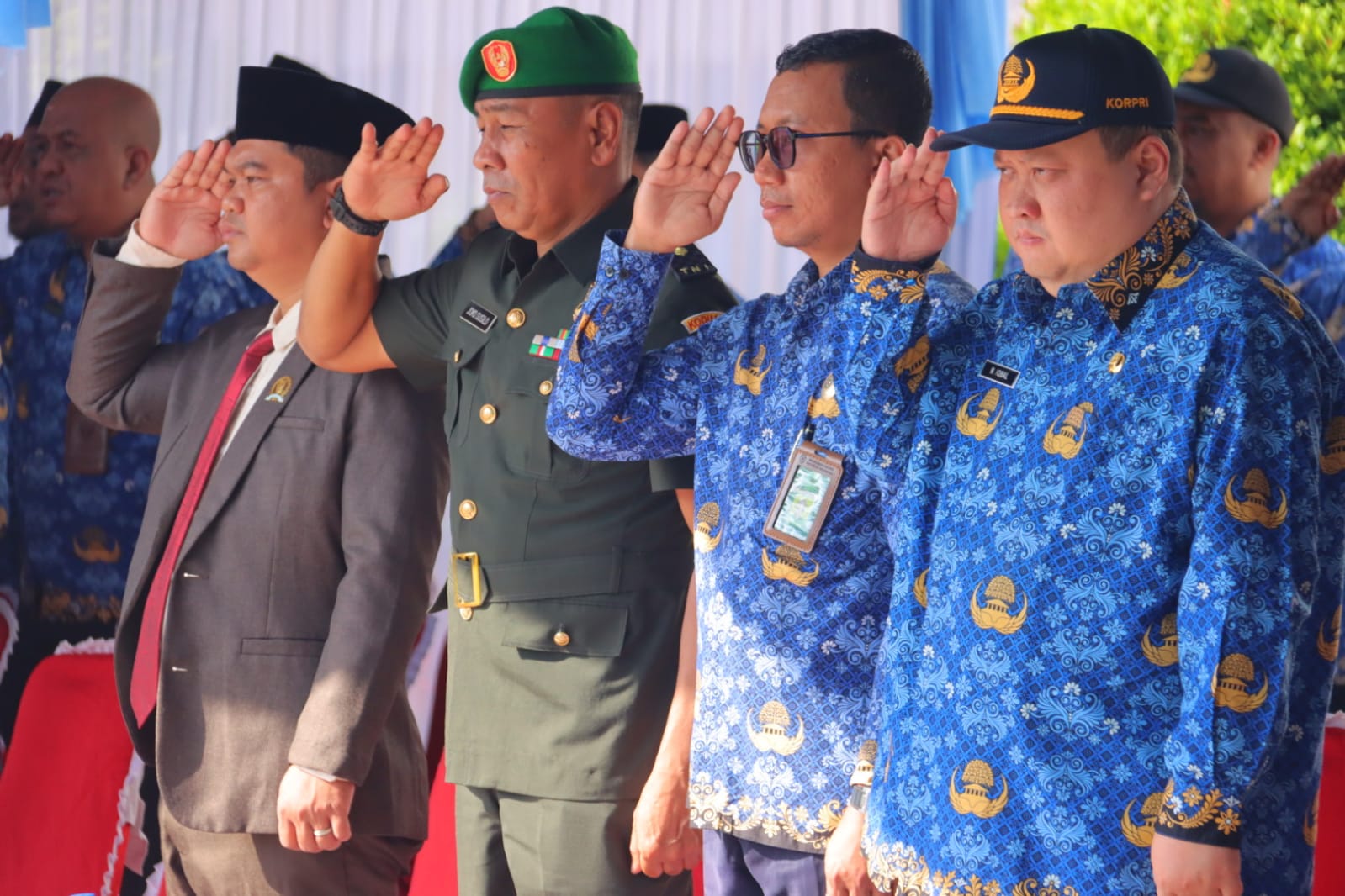 Kodim 1015/Sampit Berpartisipasi Pada Upacara HUT ke-54 KORPRI Tahun 2025 di Kabupaten Seruyan